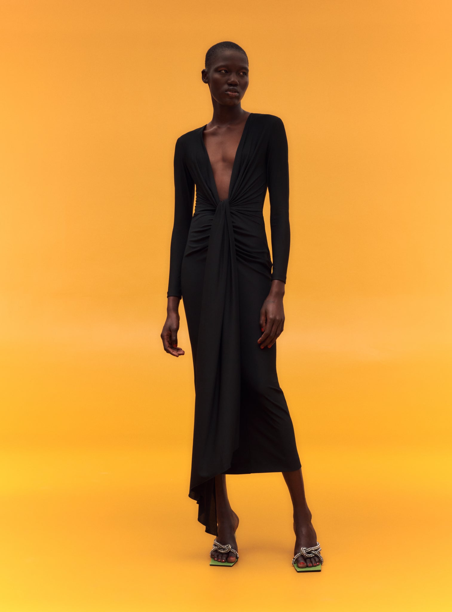 The Lorena Midi Dress in Black – Solace ...